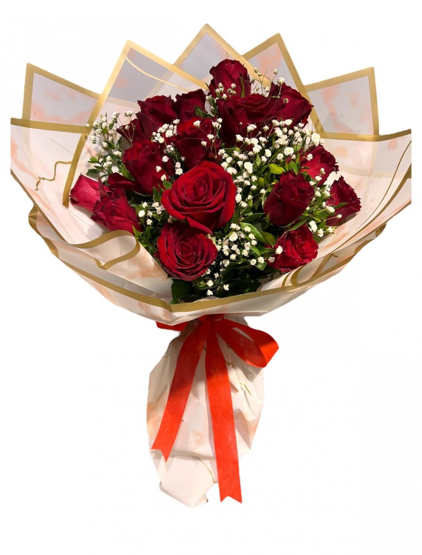 Dev Aşk 15'li Kırmızı Gül Buketi